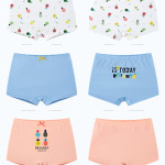 Creative Print Cotton Girls Underwear Boxer Set