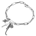 Cross Made Of Old Thai Silver Bracelet