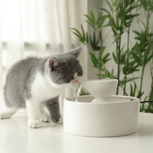 Smart Circulation Drinking Bowl Fountain Ceramic For Cats