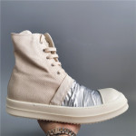 19SS High Top Shoes Secondary Line High Top Canvas Five Mangs Star Satin Old Wax Cloth Silver Pleated TPU Thick Sole