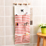 Cotton And Linen Fabric Storage Bag Wall-mounted Buggy Bag Shower Door Rear Multi-layer Hanging Storage Bag