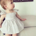 2021ins explodes, baby girl, baby stripe dress, shorts suit, princess skirt, big bow knot