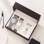 Watch Full Diamond Exaggerated Stainless Steel Women'S Suit Combination Gift Box Watch