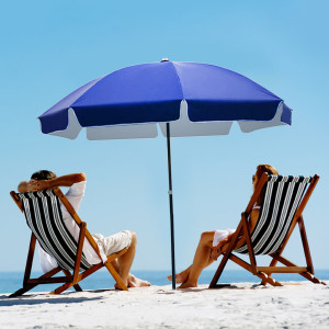 Simple Solid Color Outdoor Sunscreen Umbrella