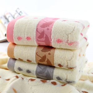 Cotton adult children jacquard towel