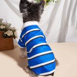 Pet POLO Shirt Blue And White Striped Dog Clothes