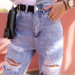 Fashion Casual Washed Ripped Personalized Skinny Jeans