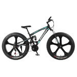 26-Inch 21-Speed​​High-Carbon Steel Frame, Beach And Snow Fat Tire Mountain Bike