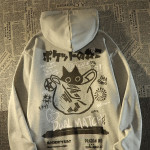 Vintage Hiphop Cat Sweater Oversize Thin Coat