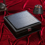 Fashion Leather Double Layer Jewelry Storage Box