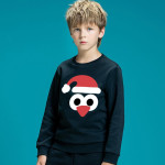 Cute Cartoon Christmas Hat Printed Children's Hoodie