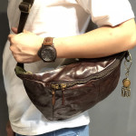 First Layer Cowhide Men's Chest Bag Leather