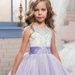 Girls' Wedding Dress Color Matching Puffy Princess Skirt