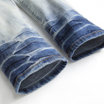 Men's Jeans Slim Blue Jeans With Small Feet