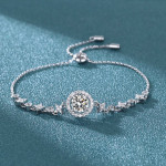 Moissanite One Carat Silver Bracelet