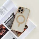 Magnetic Charging Mobile Phone Case With Plated Frame