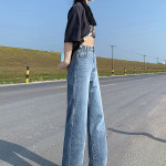 Women's Loose And Slim Straight Small Drapey Mopping Pants