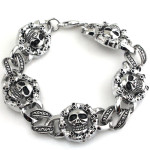 Men's Fashion Metal Round Skull Bracelet