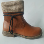 Side zip block heel warm Martin boots