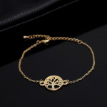 Geometric Round Hollow Tree Of Life Bracelet