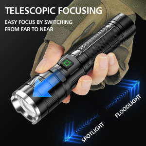 Waterproof Strong Light L2 Portable Long-range Emergency Multifunctional LED Rechargeable Flashlight