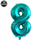 Thin Body 32-inch Blue Digital Decorative Aluminum Film Balloon