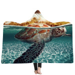 New Ocean Turtle Series Hooded Blanket Cape