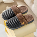 Detachable Slippers Stripe Design Winter House Shoes For Women