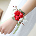 Wedding New Bridesmaid Wrist Flower Simulation Flower Groom Best Man Corsage