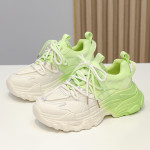 Green Contrast Gradient Ins Sneakers