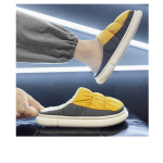 Men's Two Color Bedroom Plush Slippers