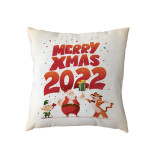 2021new Polyester Pillow Cover Holiday Series Pillow Cover Christmas Ball Christmas Tree Pattern Pillow Without Core