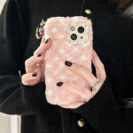 Women's Fashionable Plush Plaid Mobile Phone Case