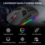 Wired Lightweight 6 RGB Backlit Gaming Mouse With 7 Buttons 6400DPI For PC Gamer