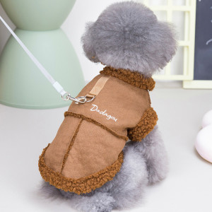 Dog Clothes Autumn And Winter Clothes Cat Padded Coat Vest Peach Skin Velvet