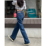 Women's Clothing Design Small Lace Up Jeans High Waist Versatile