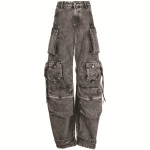 Cargo Jeans Spice Girl Style Loose Multi-pocket Floor Mop Pants Wide Leg Pants