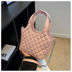 Fashion Large Capacity Tote Bag Female Diamond Plaid Trend Chain Crossbody Bag