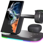 Vertical Wireless Charger Wireless Dock 3in1 Mobile Phone Headphone Charging Stand