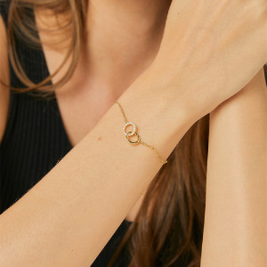 Simple Copper Plated Genuine Gold Bracelet