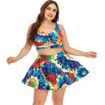 Hollow Cover Belly Conservative Skirt Style Split Swimsuit