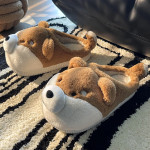 Warm Plush Doll Couple Cotton Slippers