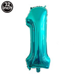 Thin Body 32-inch Blue Digital Decorative Aluminum Film Balloon