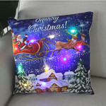 New Christmas Cushion Cover 45x45 Led Light Christmas Decorations For Home Santa Claus Printed Christmas Pillow Case