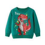 Models Of Cartoon Dinosaur Print Children's Tops