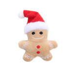 Cat Toy Christmas Hat Gingerbread Man