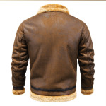 Men's Lapel And Fleece Deerskin Overcoat Large Size Fur Jacket