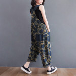 New Denim Strap Fat Mm Loose Slim Printed One-piece Wide-leg Pants