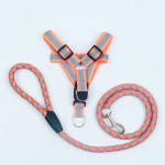 Reflective Nylon Braided Pet Leash Harness Set