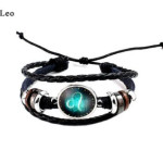 Twelve constellation glass piece couple bracelet